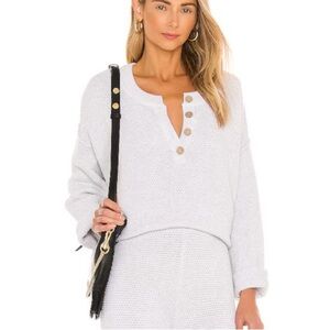 Free People Hailee Waffle Knit Oversized Boxy Sweater Women’s Sz XS